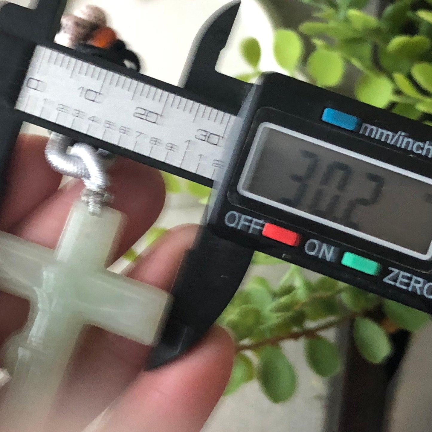 47.8 mm Tint Green Jadeite Jade Carved Cross Jesus Pendant