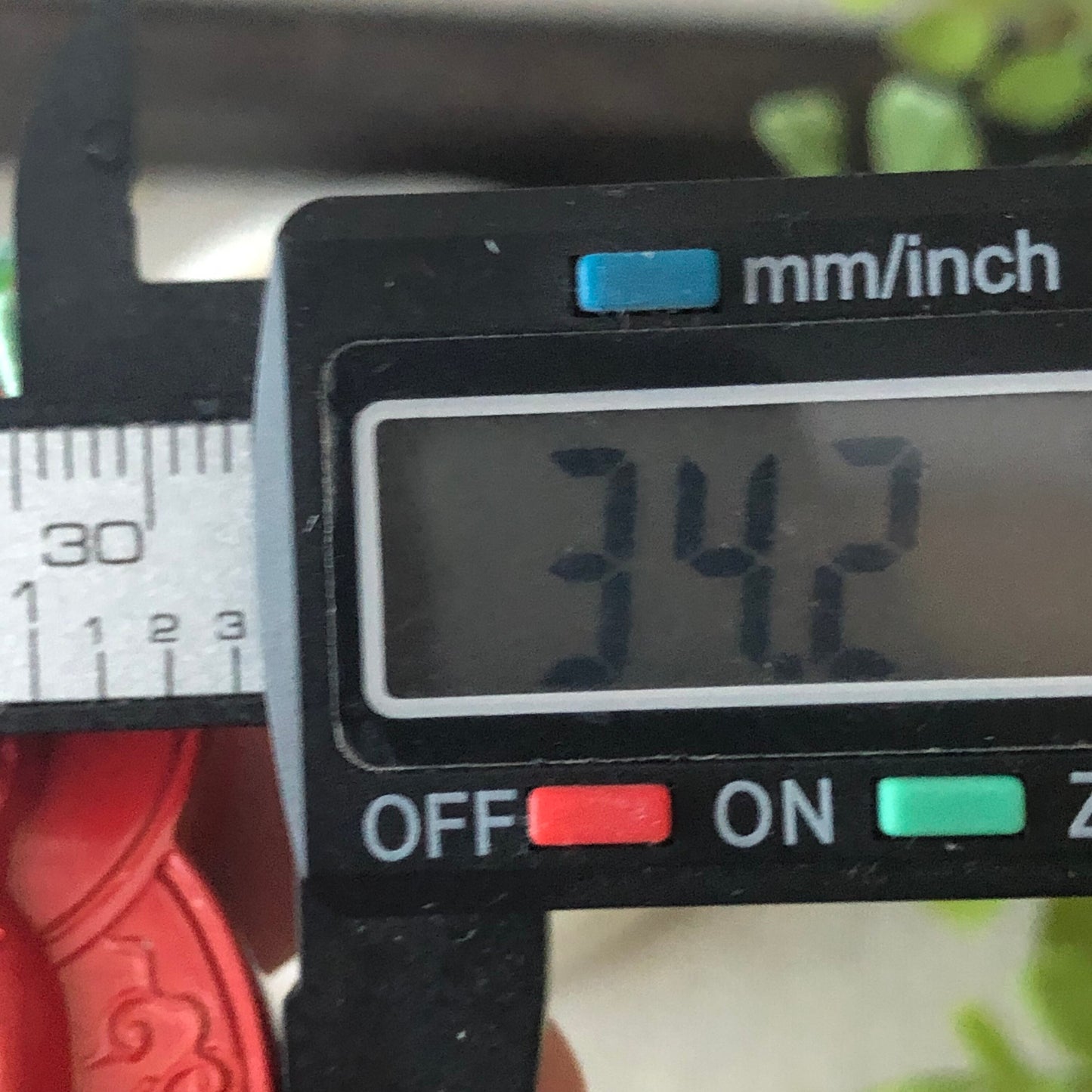 52.5 mm Cinnabar Carved Red Guanyin Pendant NOT JADE