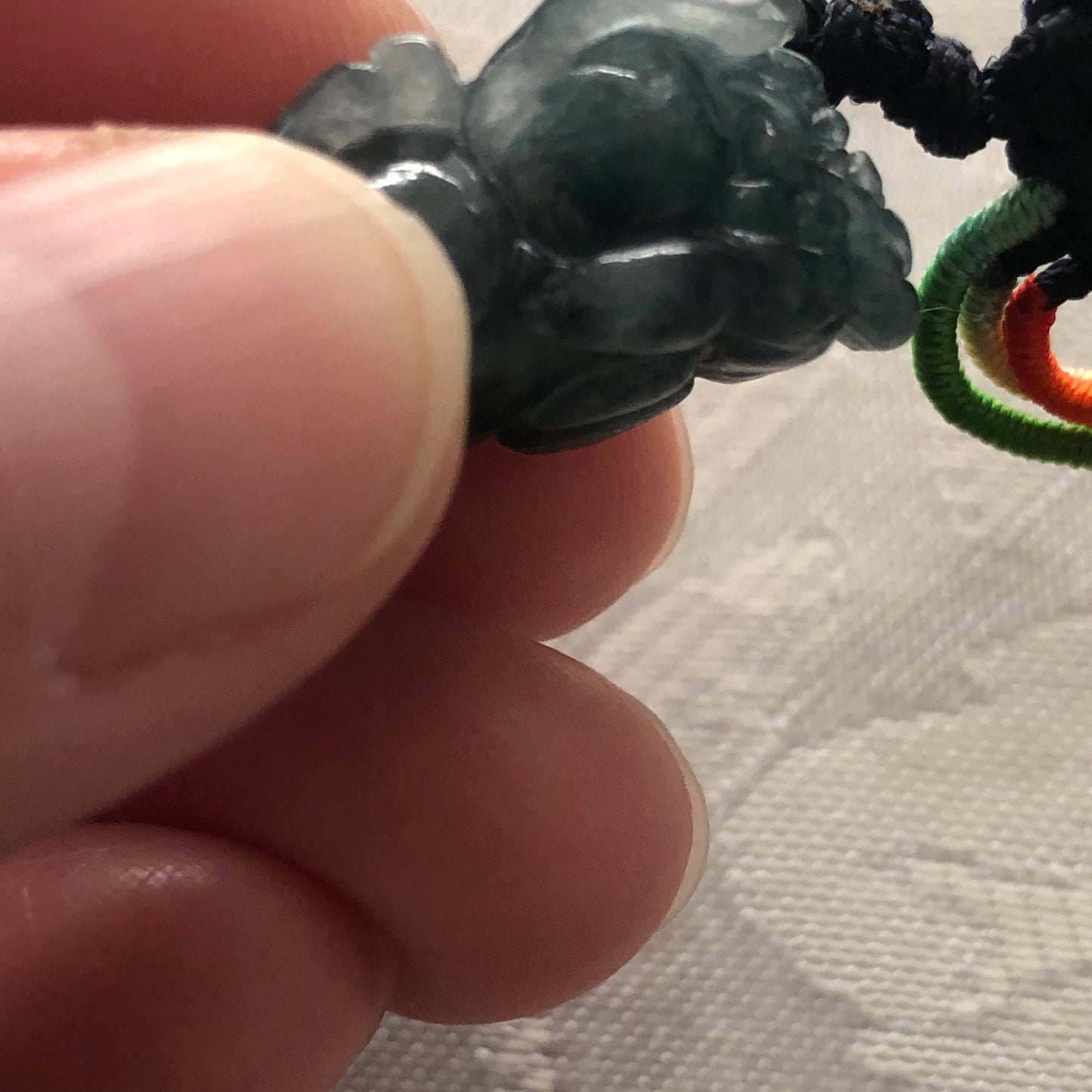 20mm Icy Navy Blue Jadeite Jade Carved Pixiu Pendant Bracelet Charm