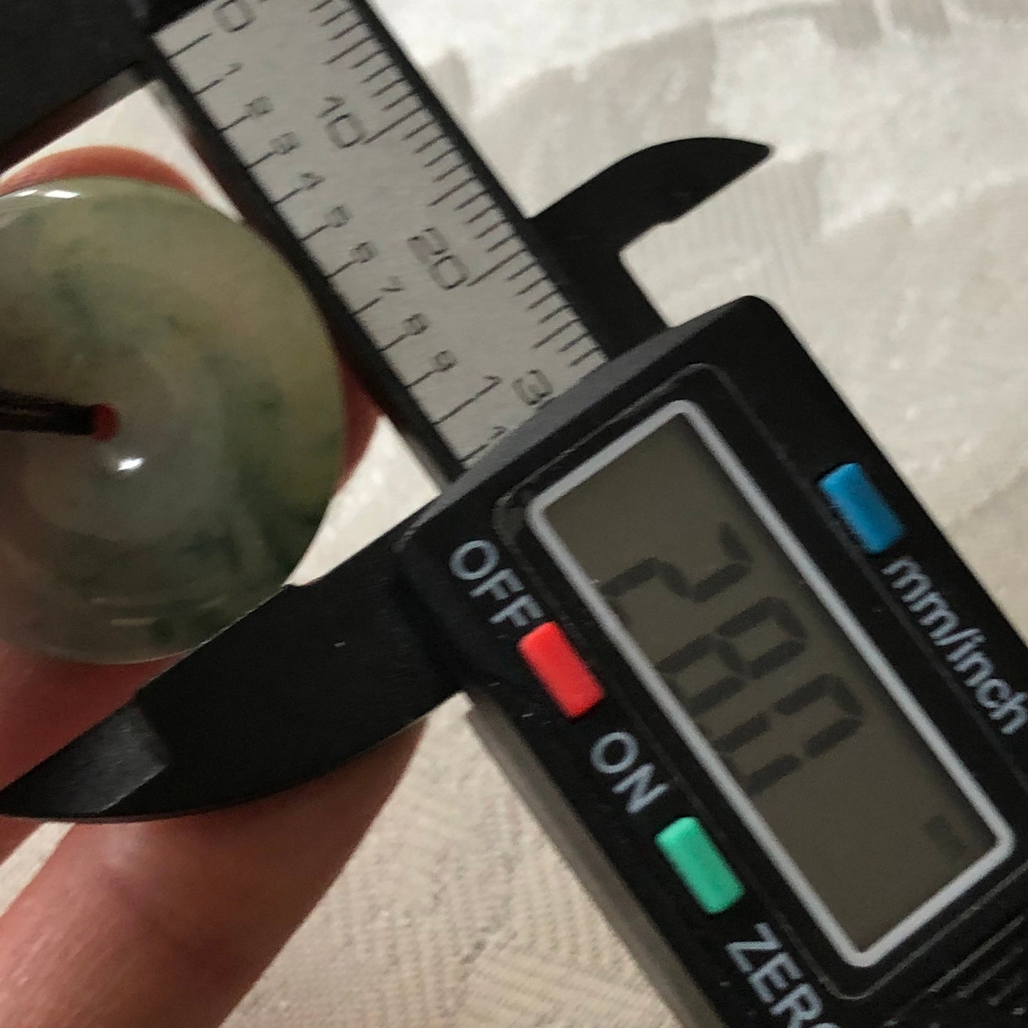 28mm Yellow Green Float Flowers Jadeite Jade Peace Donut Pendant