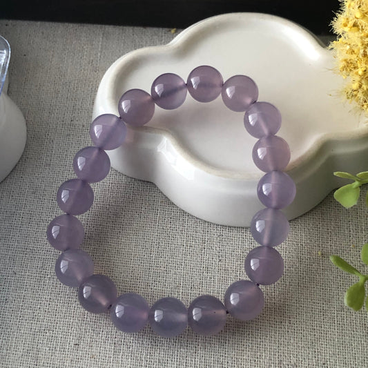 10mm High Quality Agate Lavender Bead Bracelet