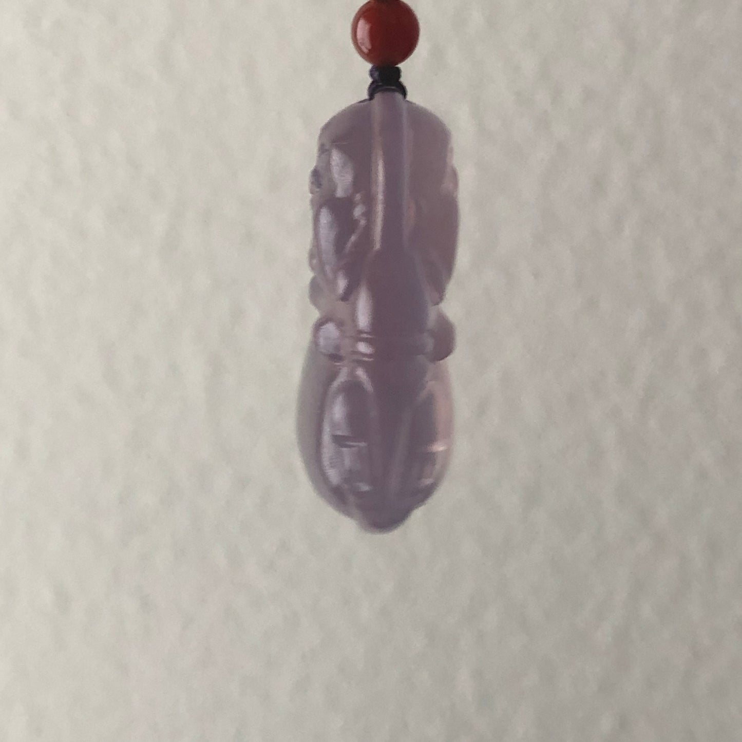 36 mm High Quality Agate Carved Lavender Buddha Pendant