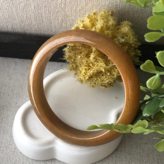 56.5mm Icy Jadeite Jade Yellow Brown Bangle