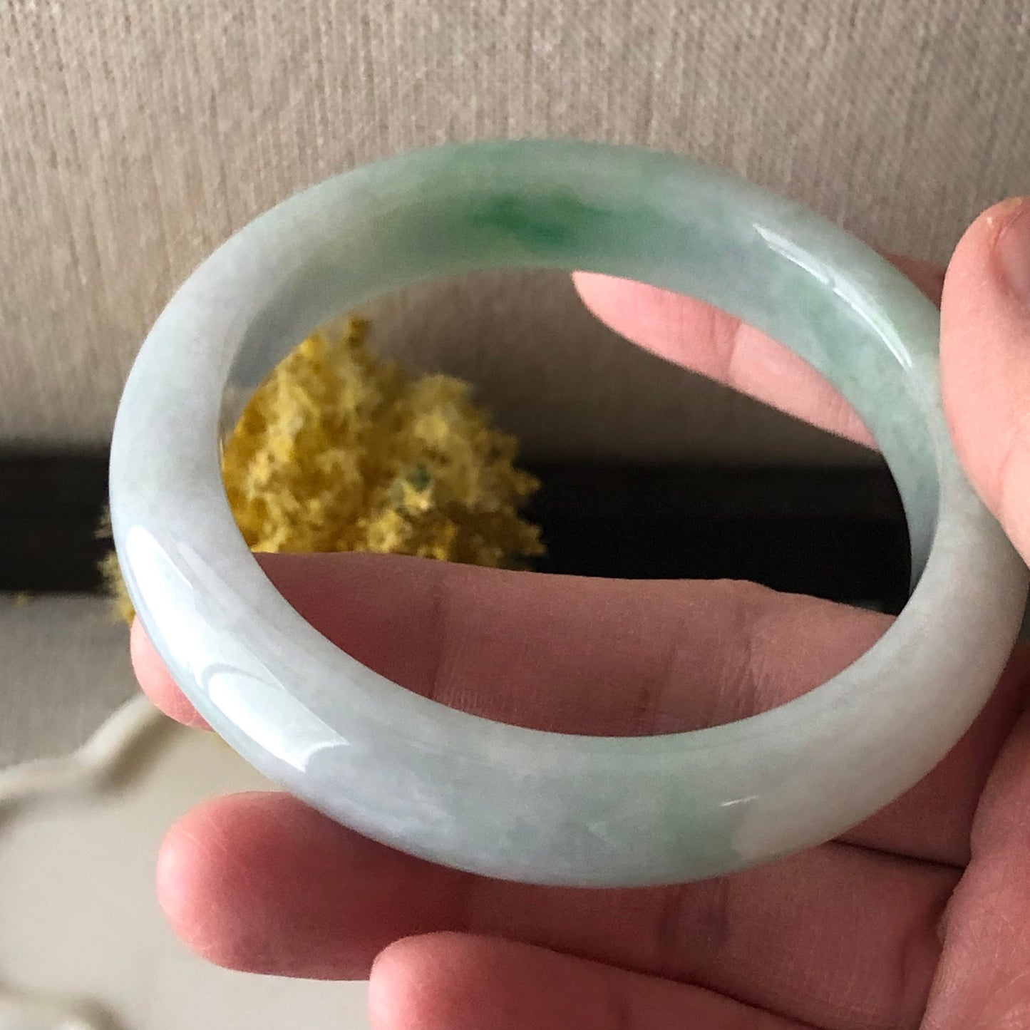 55mm Glossy Green D-shaped Bangle