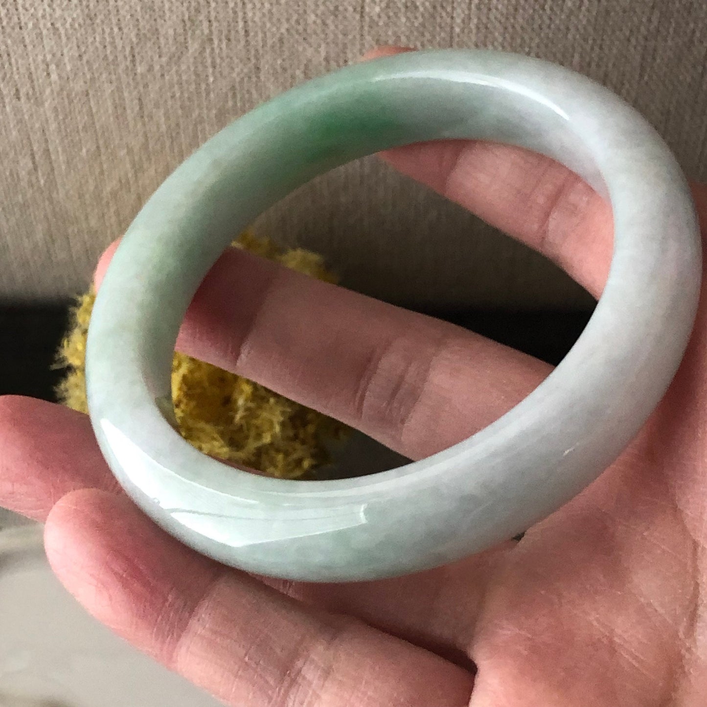 55mm Glossy Green D-shaped Bangle