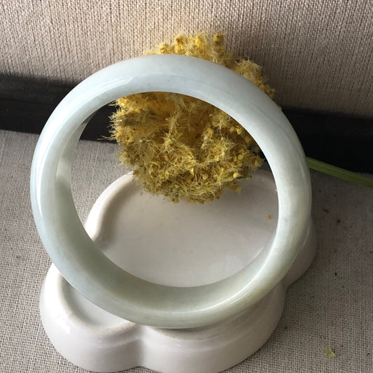 60mm Jadeite Jade Sky Blue Tone Big Wider Bangle