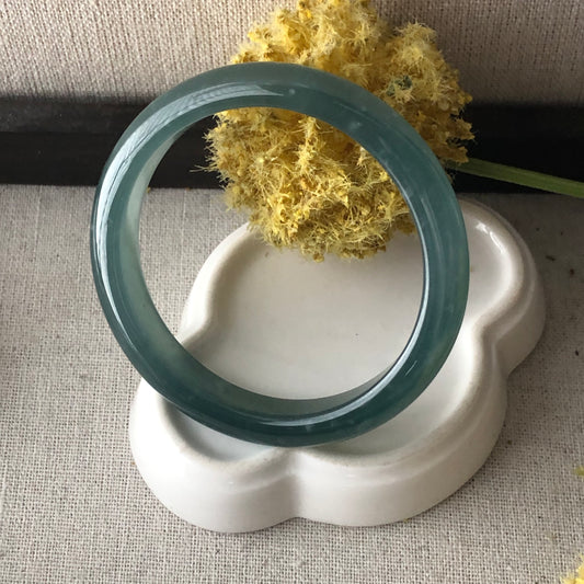 56mm High Quality Icy Guatemalan Jade Blue Green Tone Bangle