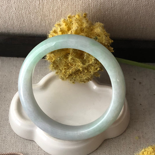 55mm Glossy Green D-shaped Bangle