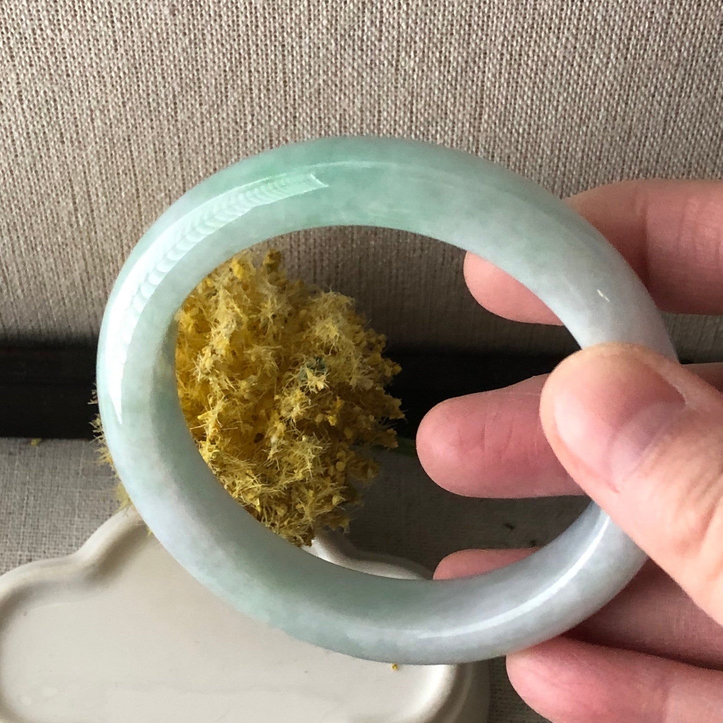 55mm Glossy Green D-shaped Bangle