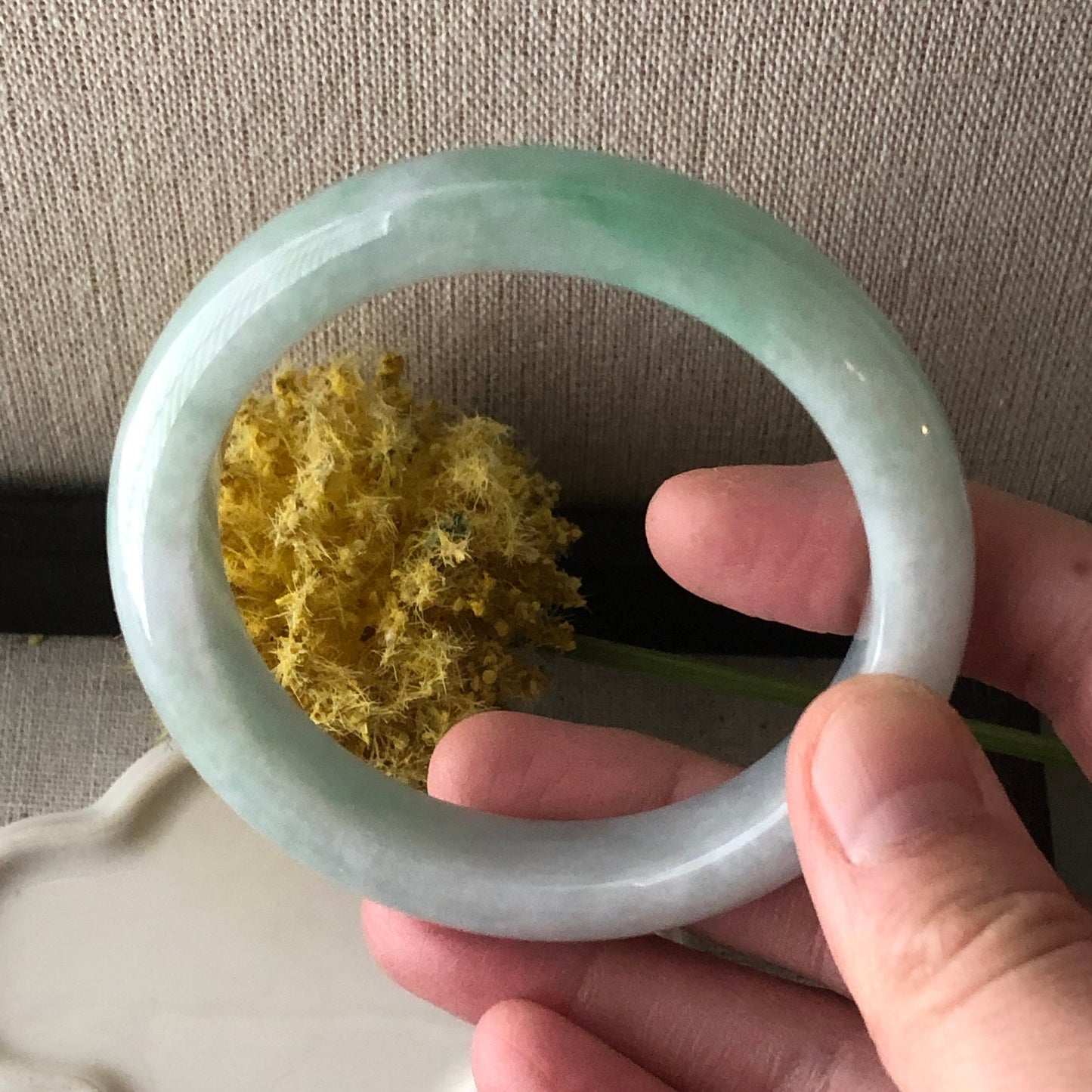 55mm Glossy Green D-shaped Bangle