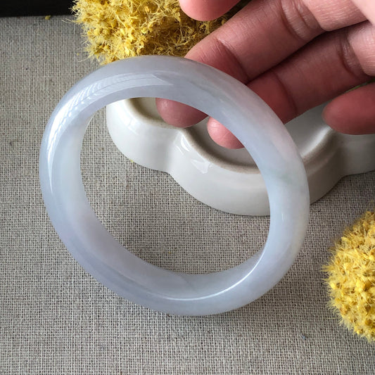 55.5 mm Icy Jadeite Jade Light Sky Blue  Bangle