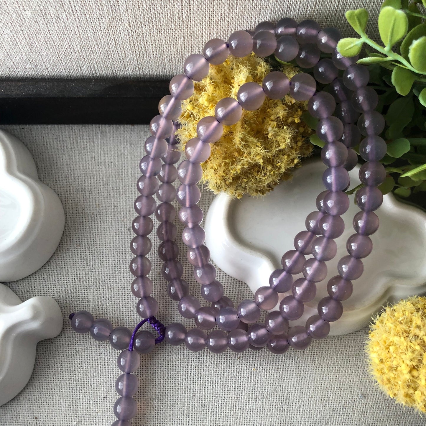 8mm High Quality Agate Lavender Bead Bracelet Necklace