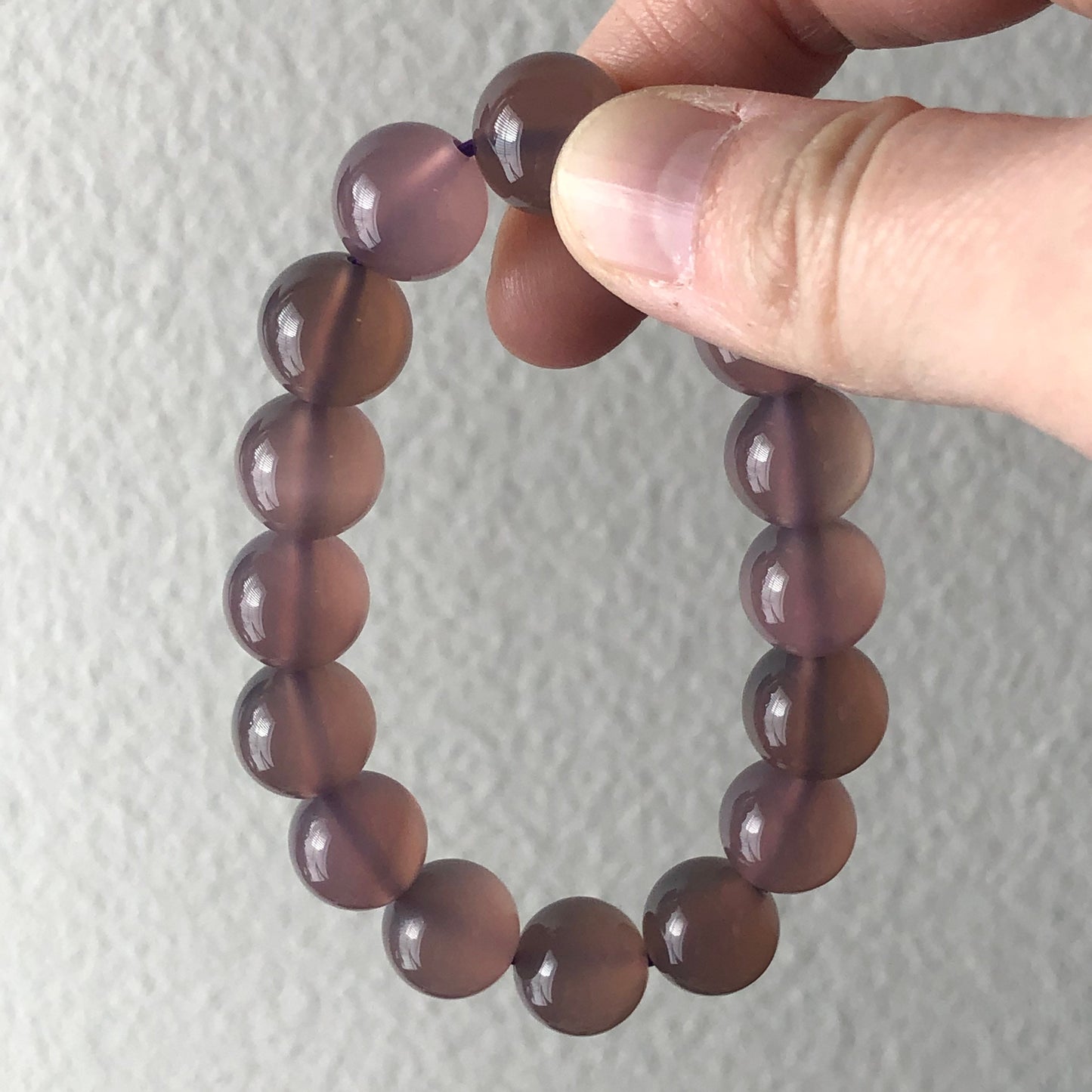 12mm High Quality Ic Agate Lavender Pink Grade A Natural Bead Bracelet