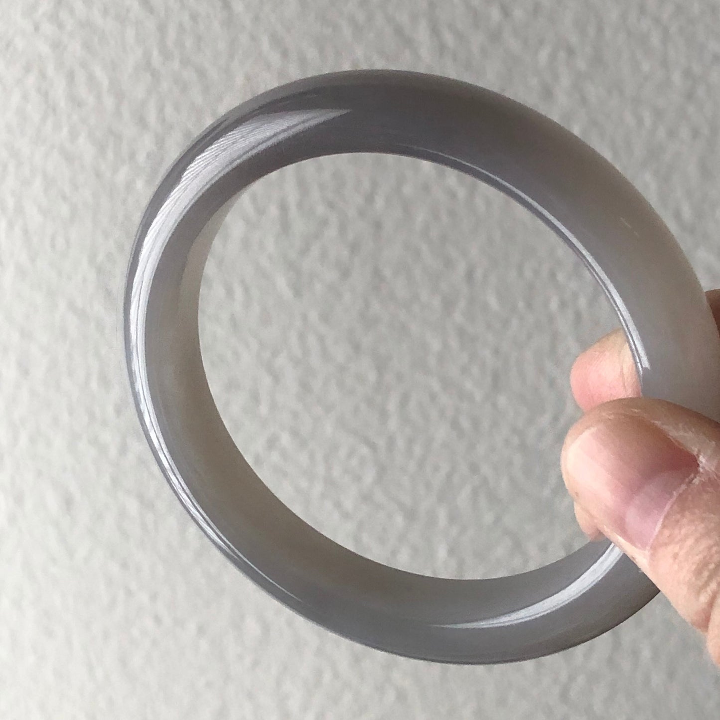 58mm Icy Hetian Smoky Lavender Jade Bangle