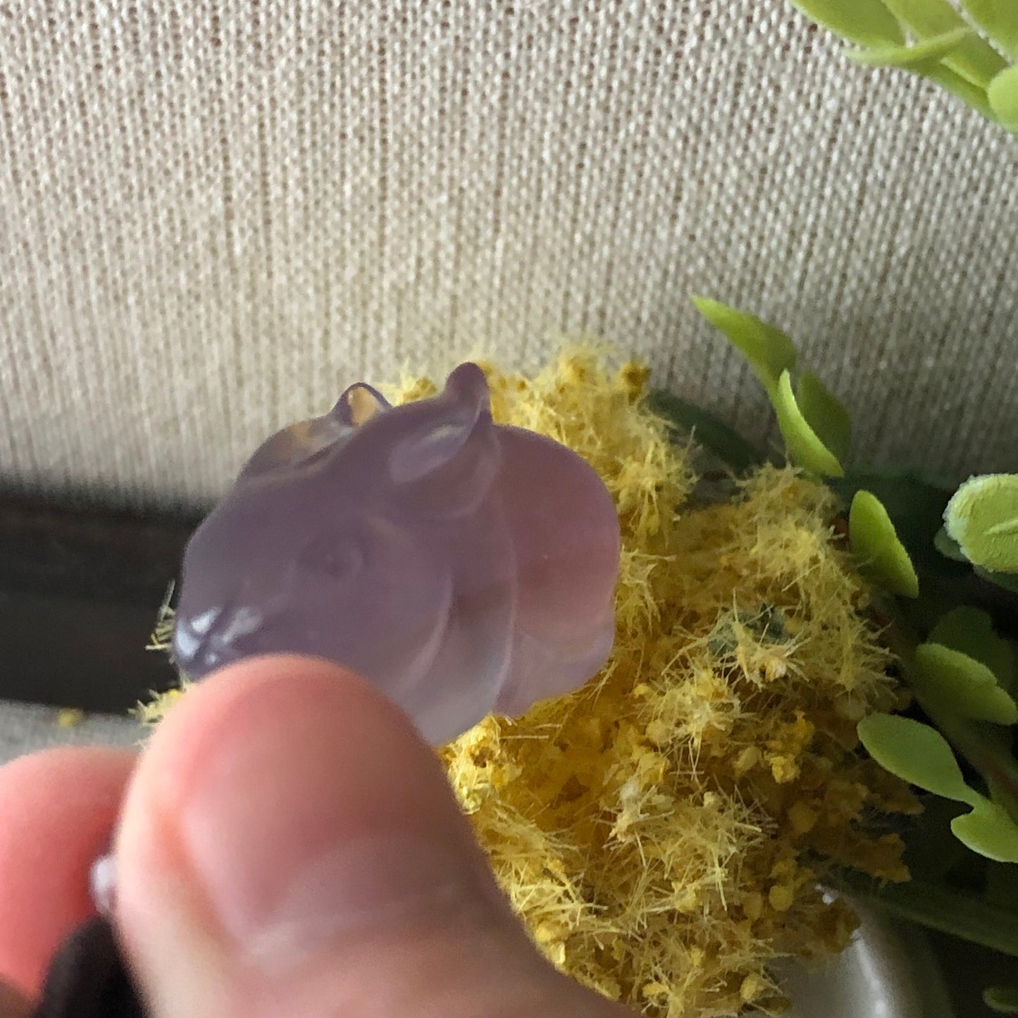 26.3mm High Quality Agate Lavender Carved Bunny Year of the Rabbit Pendant