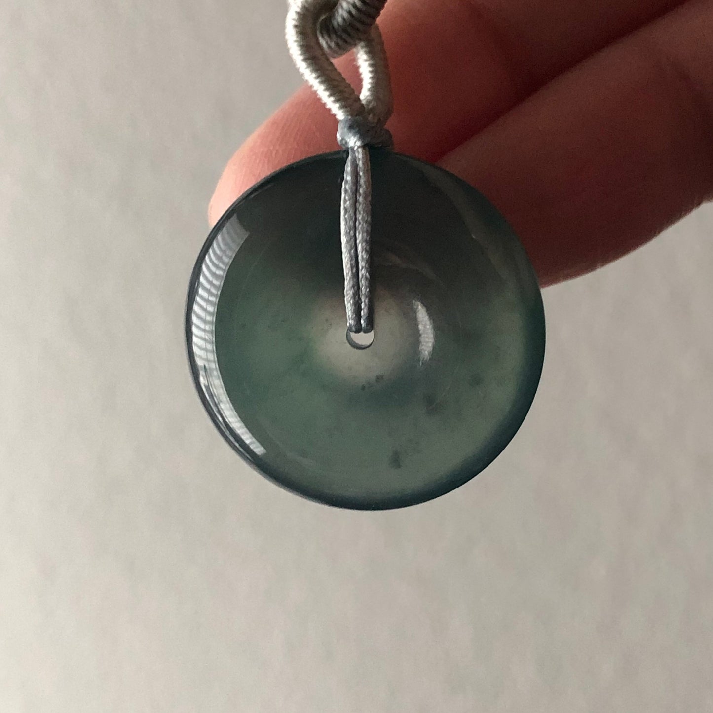 22mm High Icy Guatemalan Jade Blue Green Gradient Peace Donut Pendant