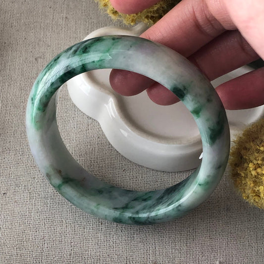 58.5mm Jadeite Jade Earthy Green Moss  Bangle