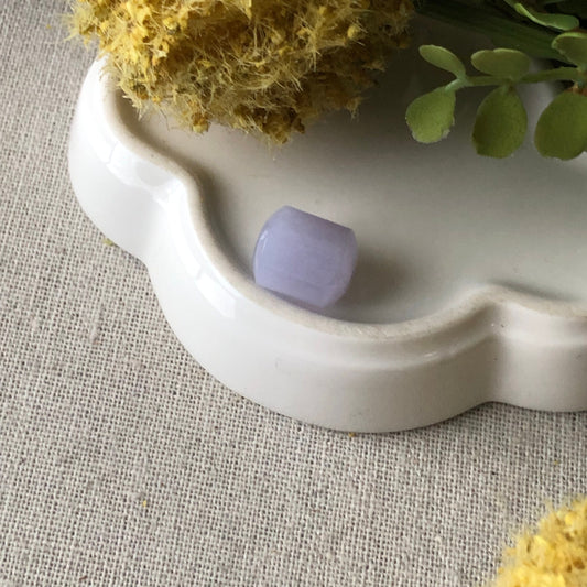 12.7 x 10.8 mm Icy Lavender Jade Jadeite  Six  Barrel Pendant