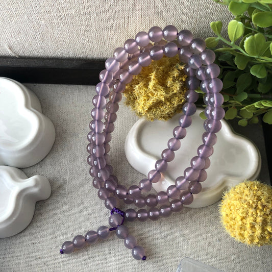 8mm High Quality Agate Lavender Bead Bracelet Necklace