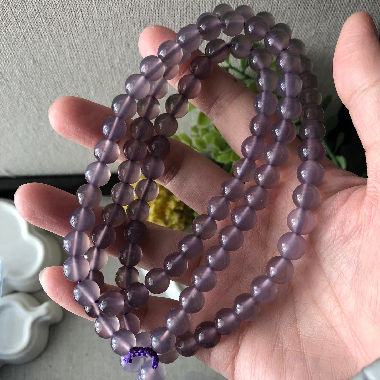 8mm High Quality Agate Lavender Bead Bracelet Necklace