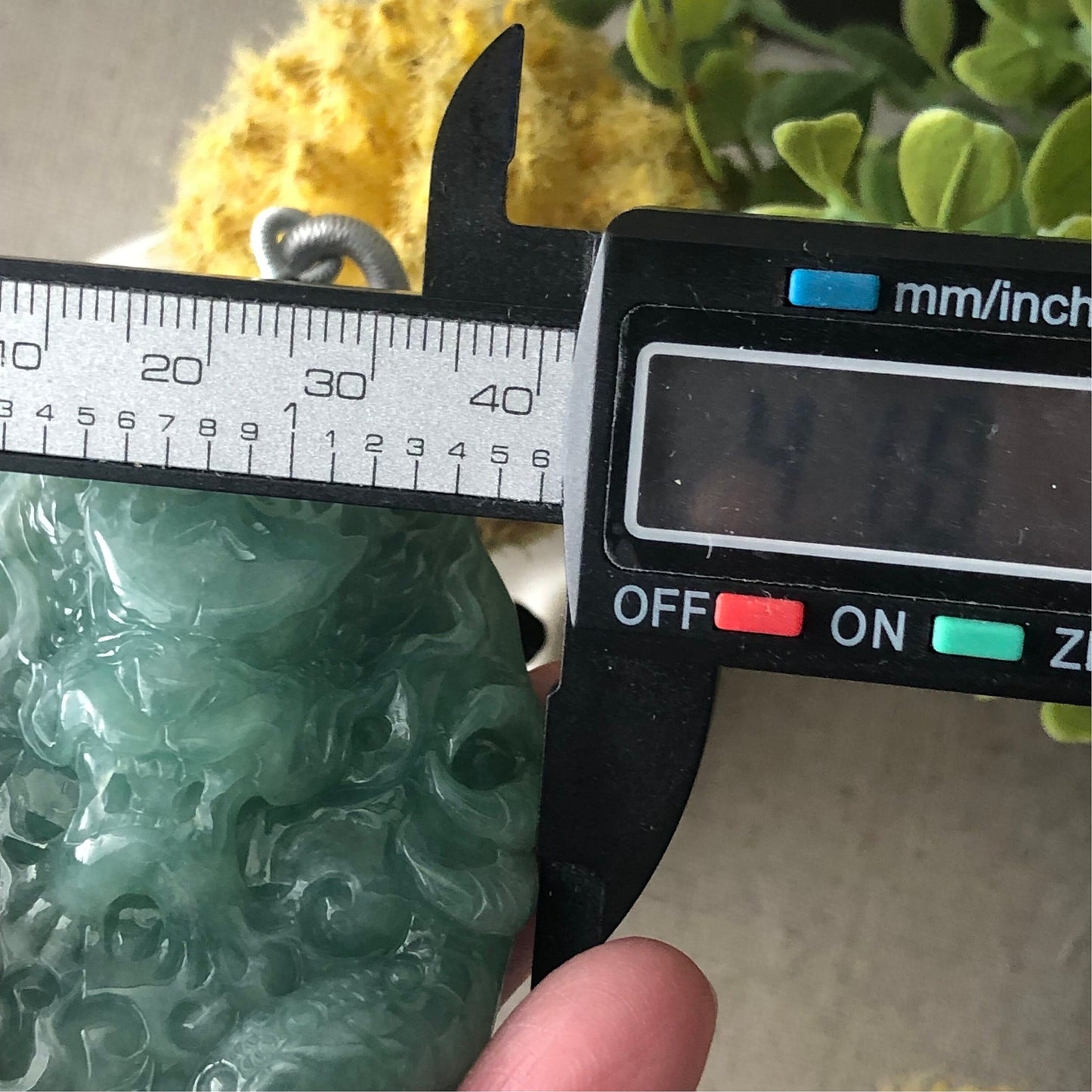 67mm Grade A Jade Jadeite Icy Green Glossy carved dragon Pendant