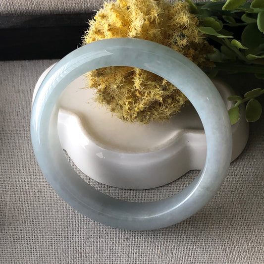 56mm Jadeite Jade  Rich Sky Blue Bangle