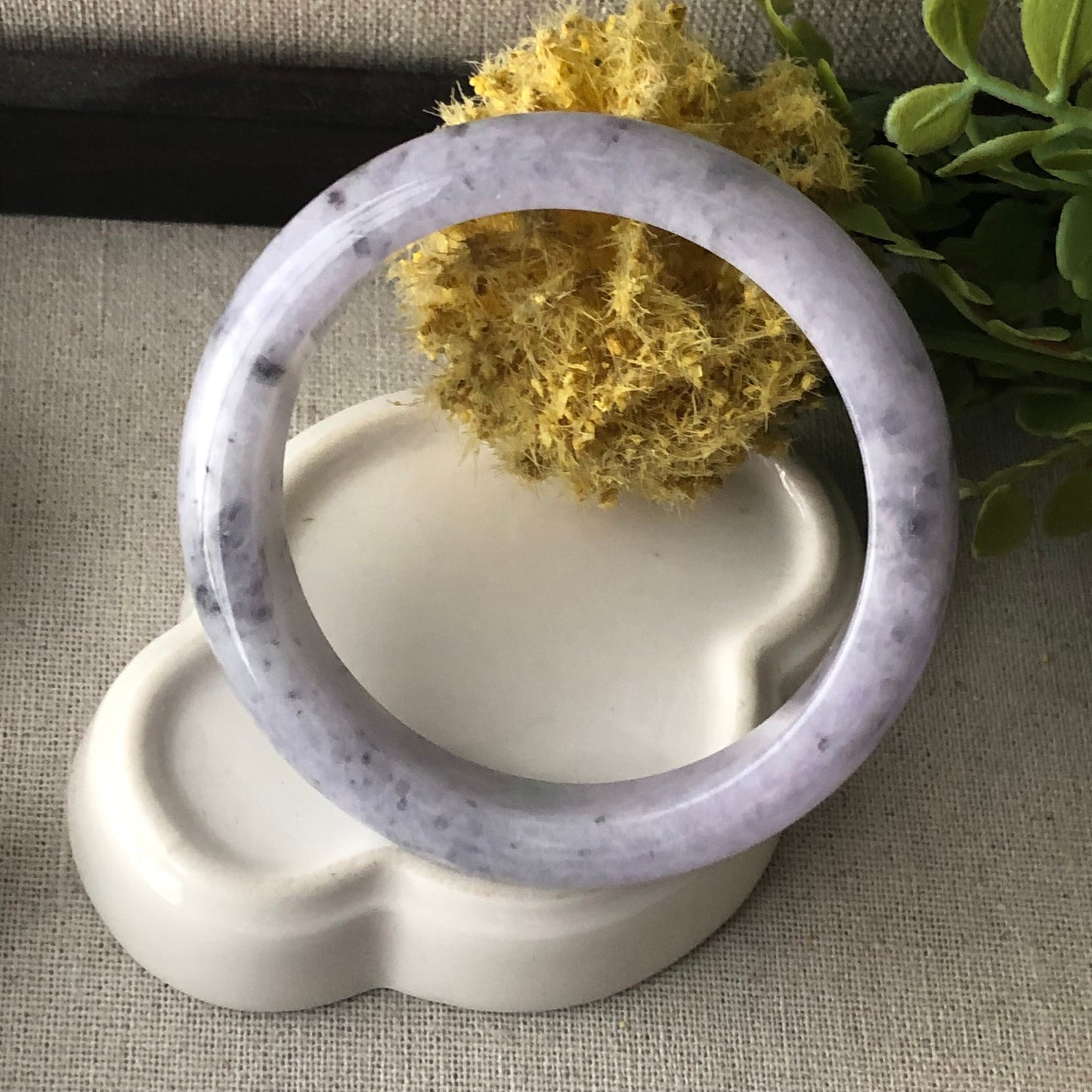 57mm Jadeite Jade Earthy Wuji Lavender Bangle