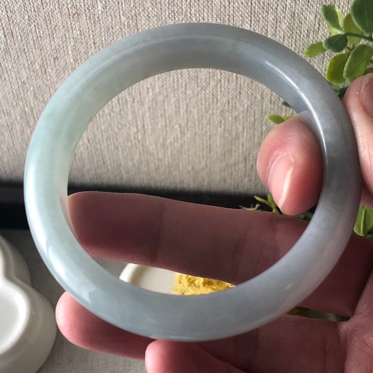 56mm Jadeite Jade  Rich Sky Blue Bangle