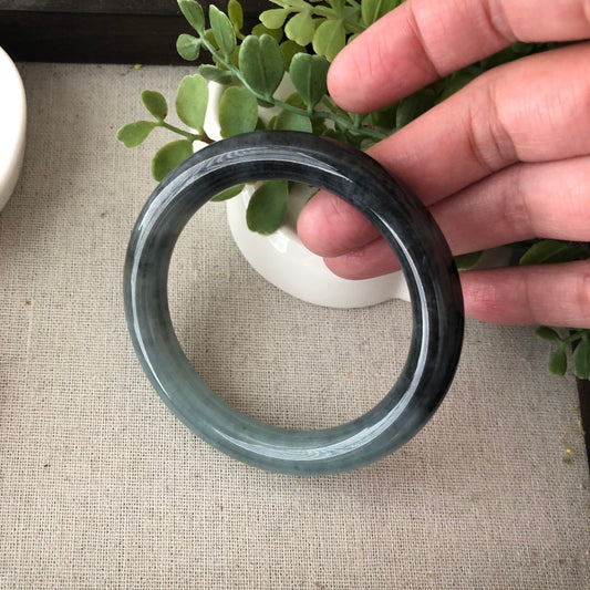 55mm Blue Wuji Jadeite Jade Round Bangle RARE