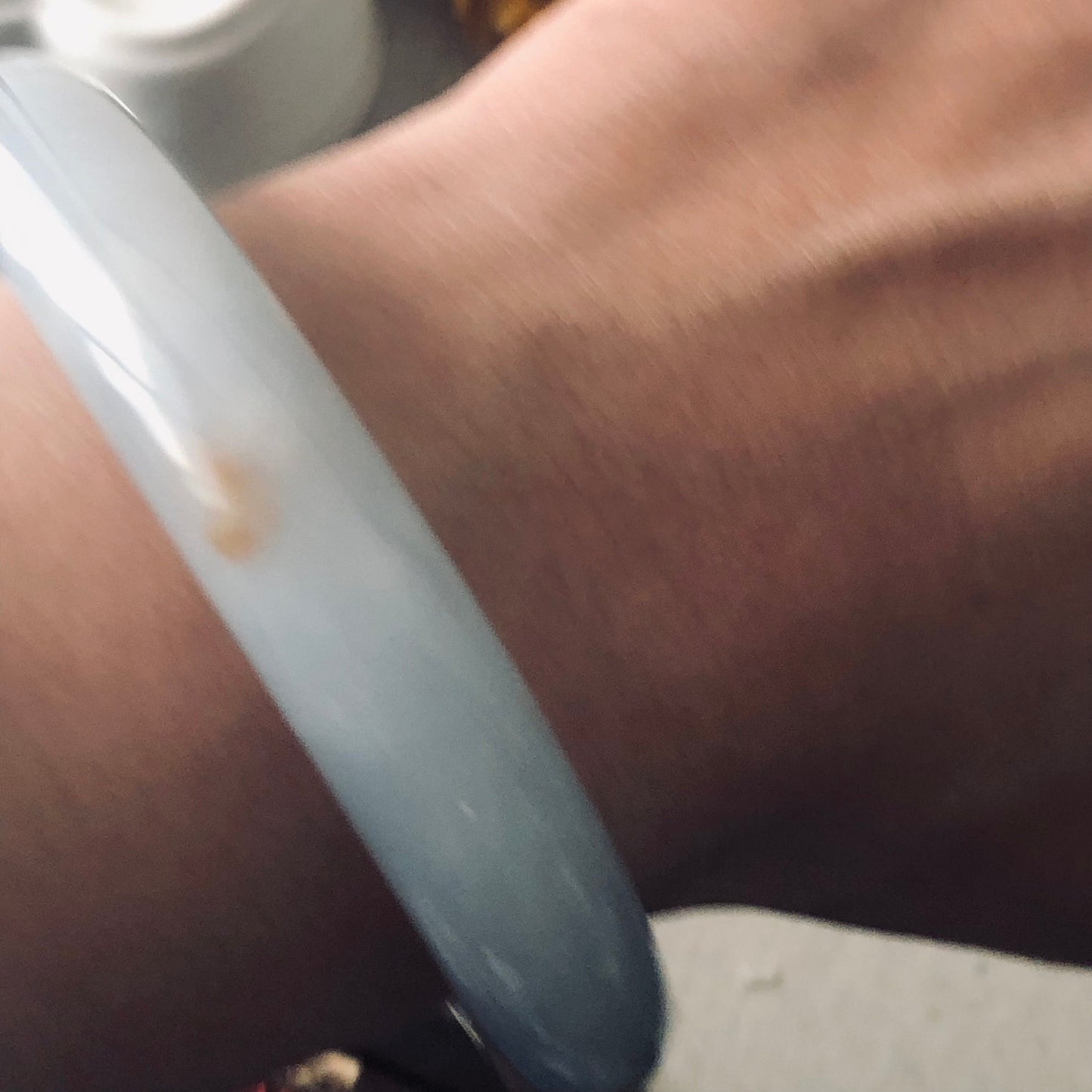 56.5 mm Icy Sky Blue Jadeite Jade round shaped Bangle