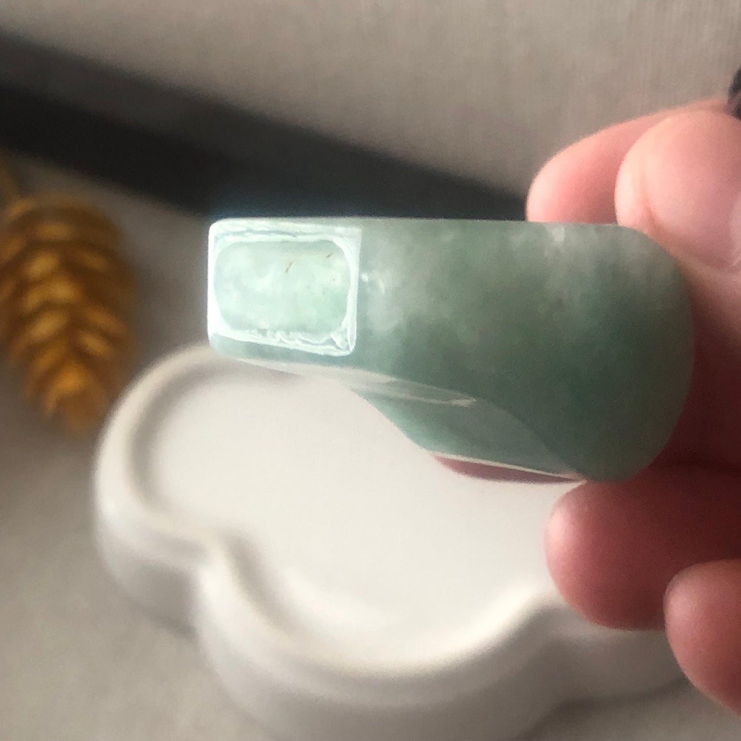 35mm Green Jadeite Jade Whistle Pendant