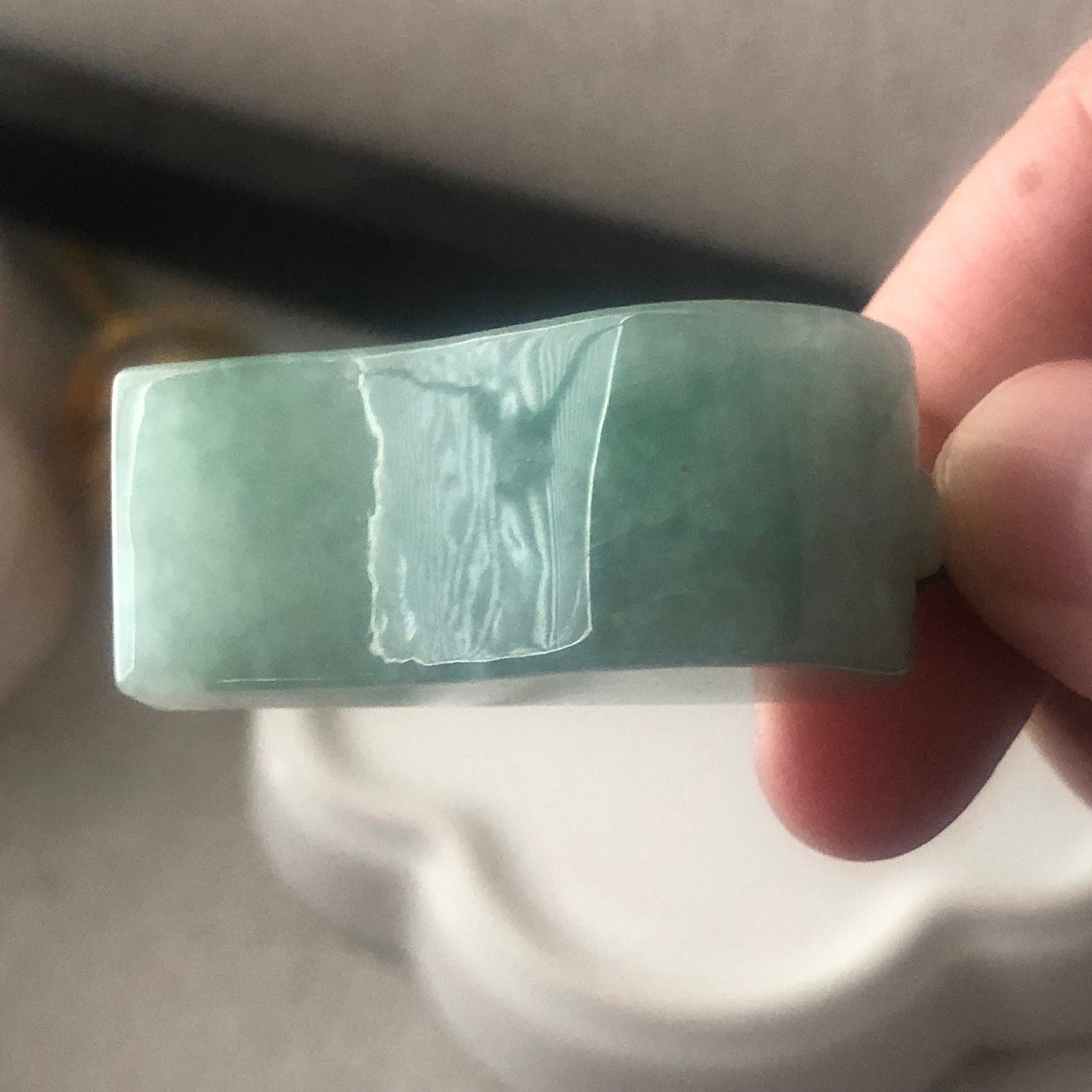 35mm Green Jadeite Jade Whistle Pendant