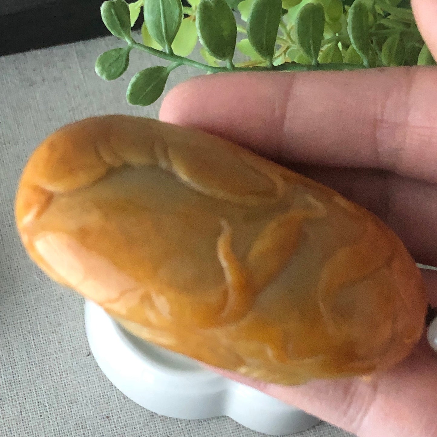 65.6 mm Yellow Lavender Jadeite Jade Carved Flower Bird Pendant