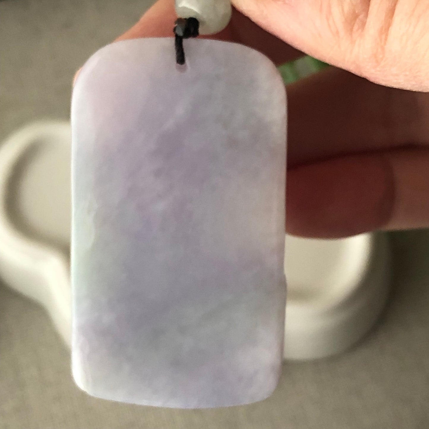 53 mm Lavender Jade Guanyin Pendant
