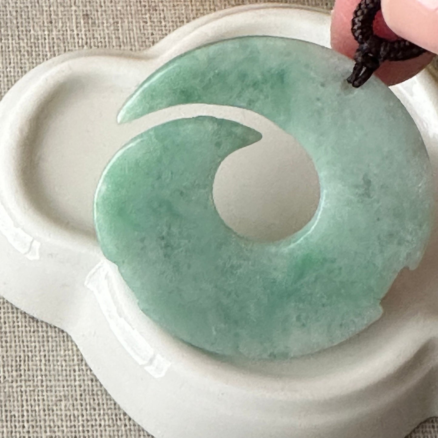 40mm Green Jadeite Jade Medallion Carved Pendant