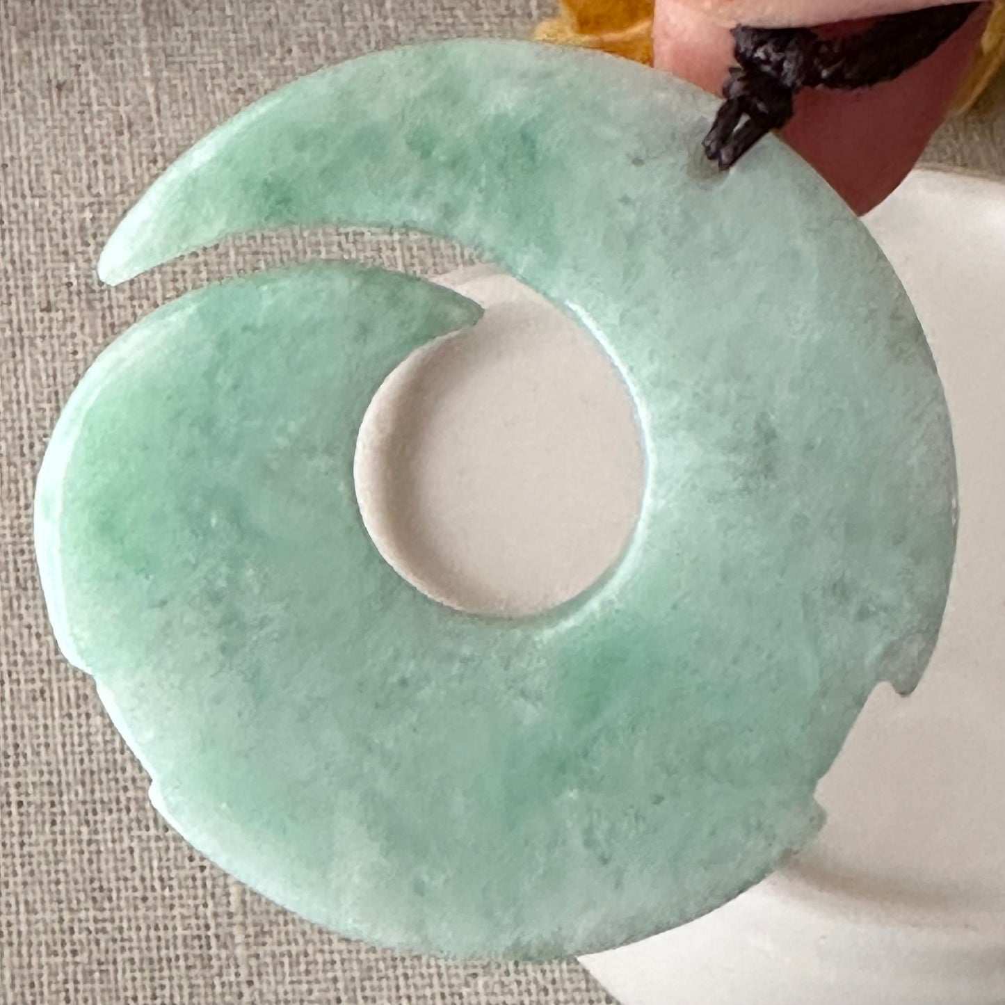 40mm Green Jadeite Jade Medallion Carved Pendant