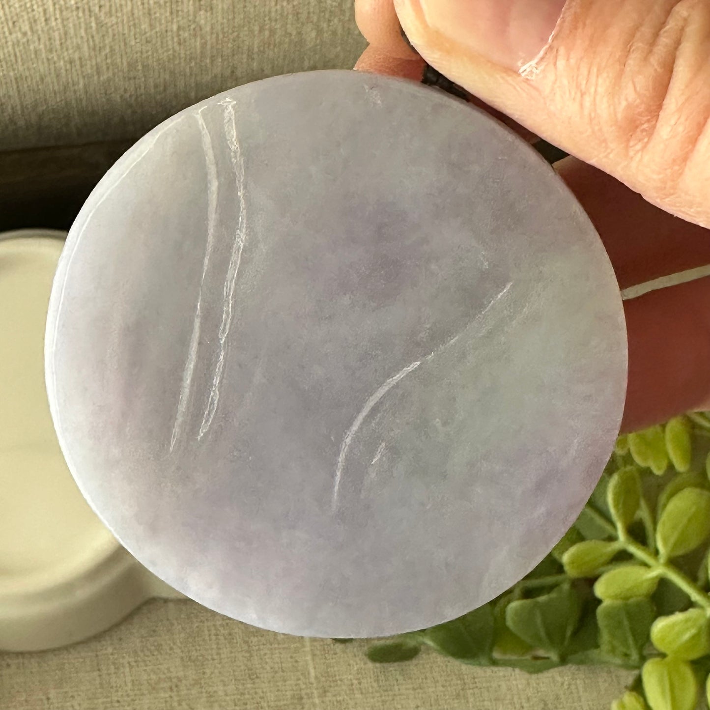 51.3 mm Lavender Jade Guanyin Pendant