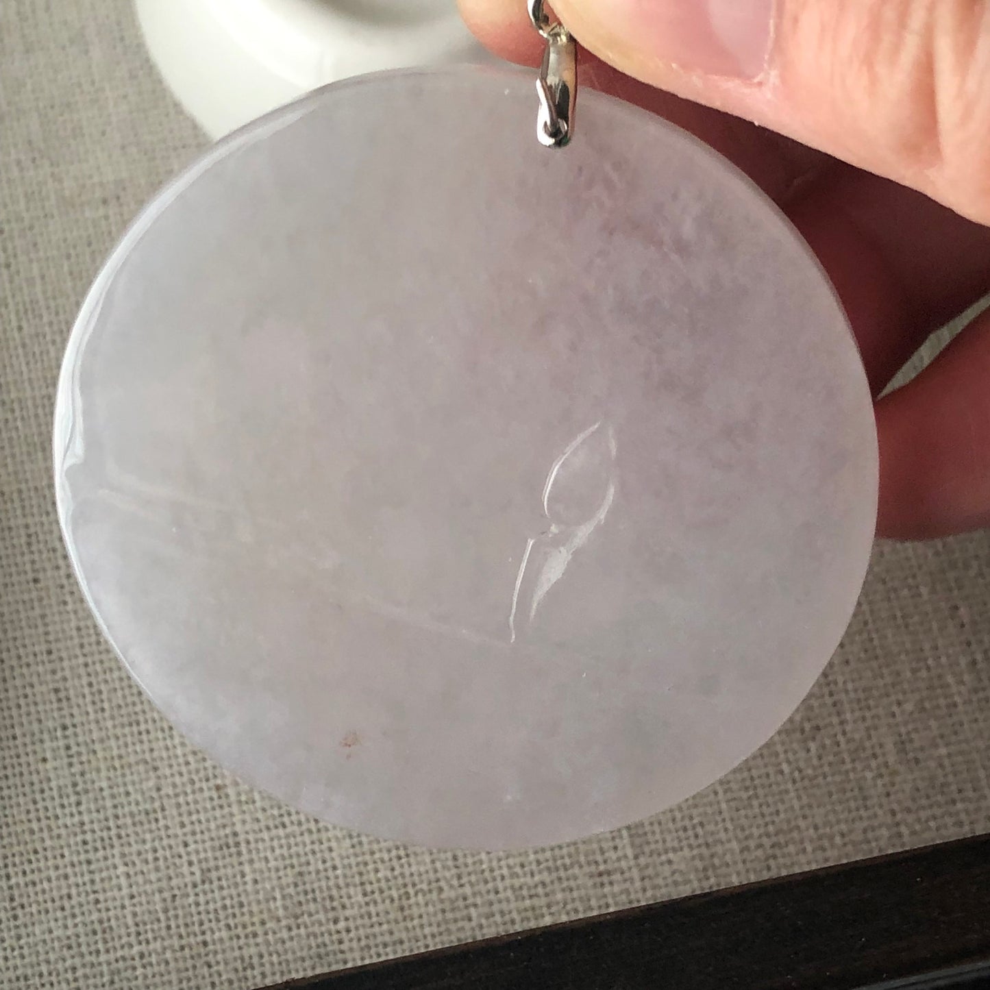 51 mm Icy Jadeite Jade Carved Deer Pendant