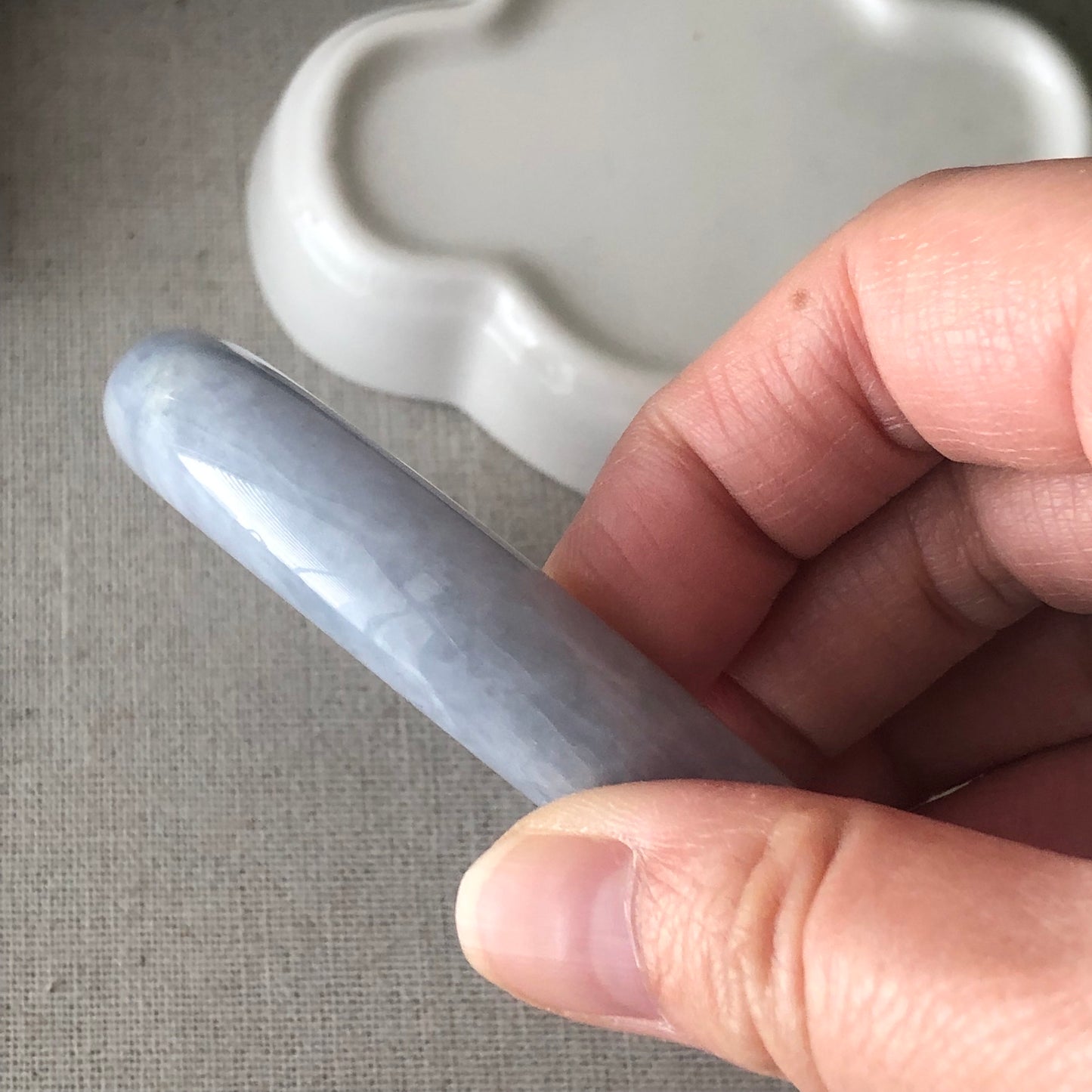 60mm Jadeite Jade Light Lavender D-shaped Bangle