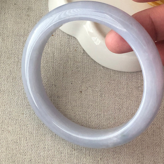 56.8 mm Lavender Blue Jadeite Jade D shaped Bangle