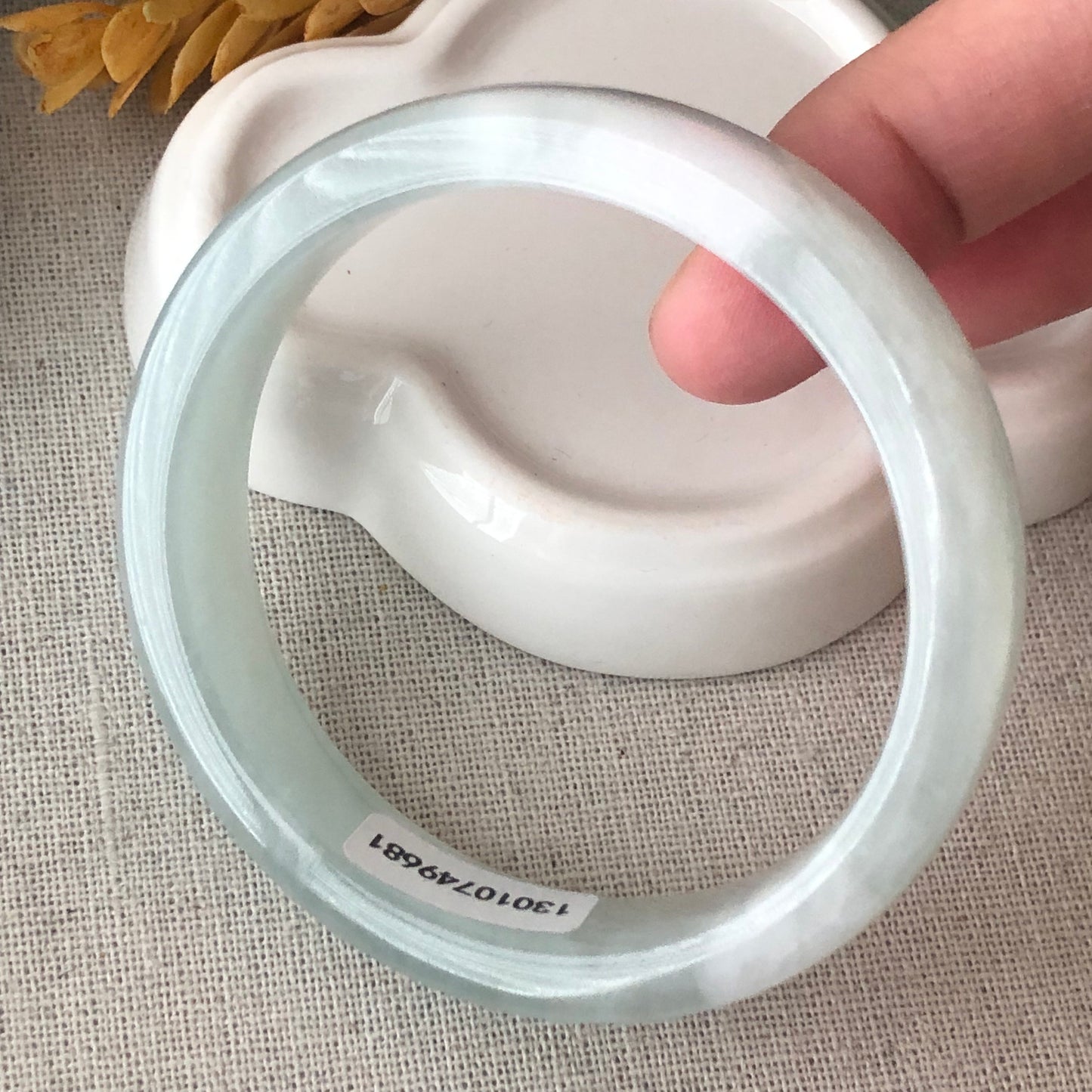 55mm Icy Green Square Cuff shaped Jadeite Jade Bangle