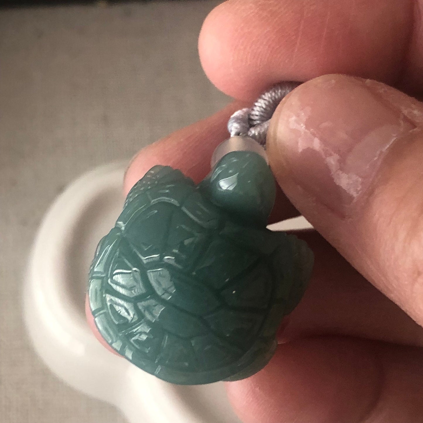24.5mm Green Jadeite Jade Turtle Pendant Charm
