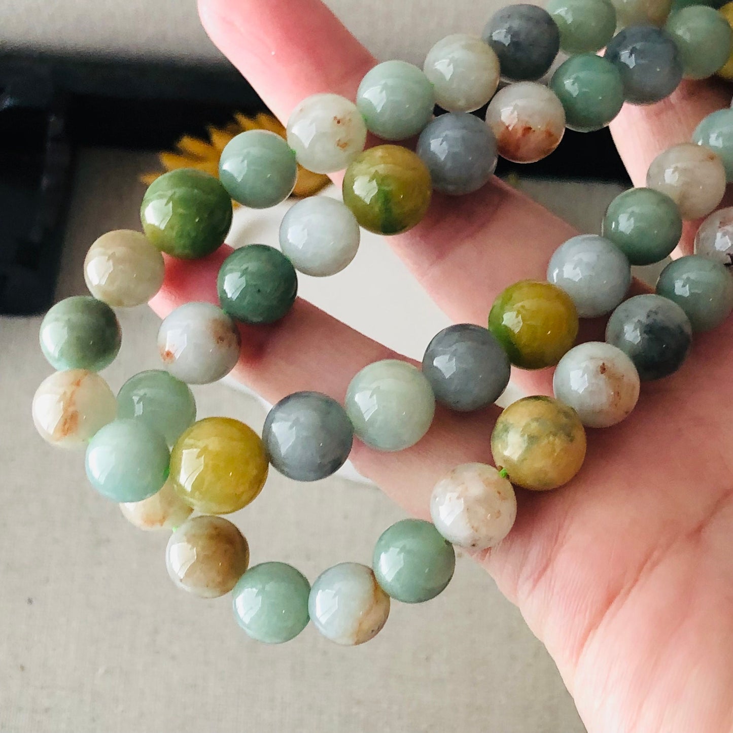 9.5-11mm Assorted Colors Jadeite Jade Bead Necklace Bracelet 68PCs.
