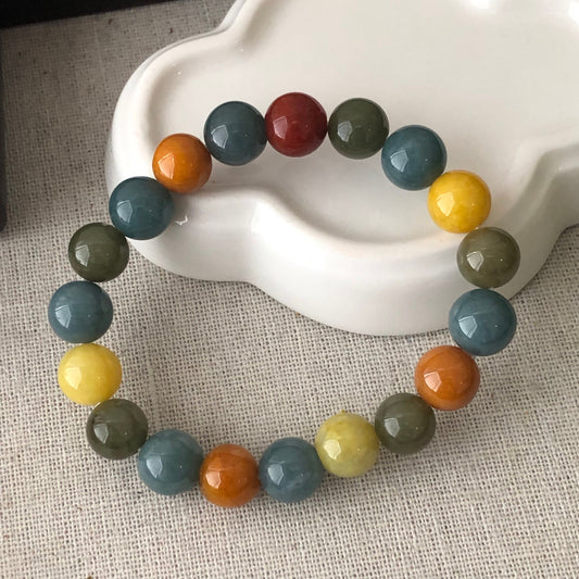 9.5 mm Assorted colors Jadeite Jade Bead Bracelet