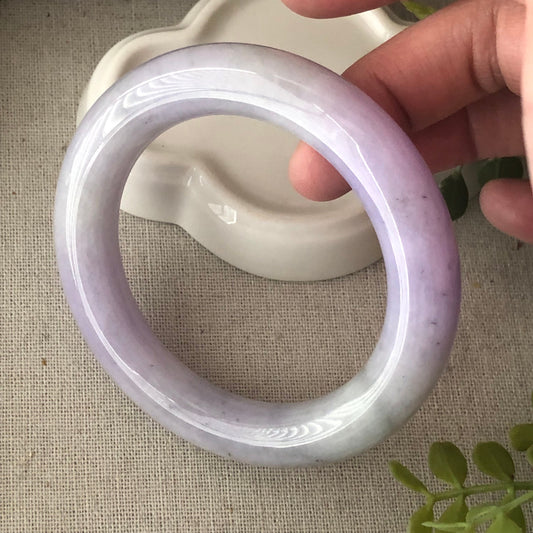 55.6 mm Pink Lavender Wuji Jadeite Jade Round Shaped Bangle