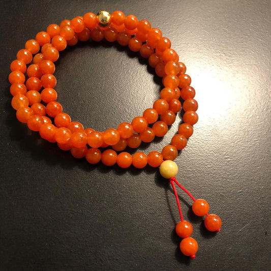 6.7-7mm Icy Red Jade Jadeite Round Bead Necklace Bracelet