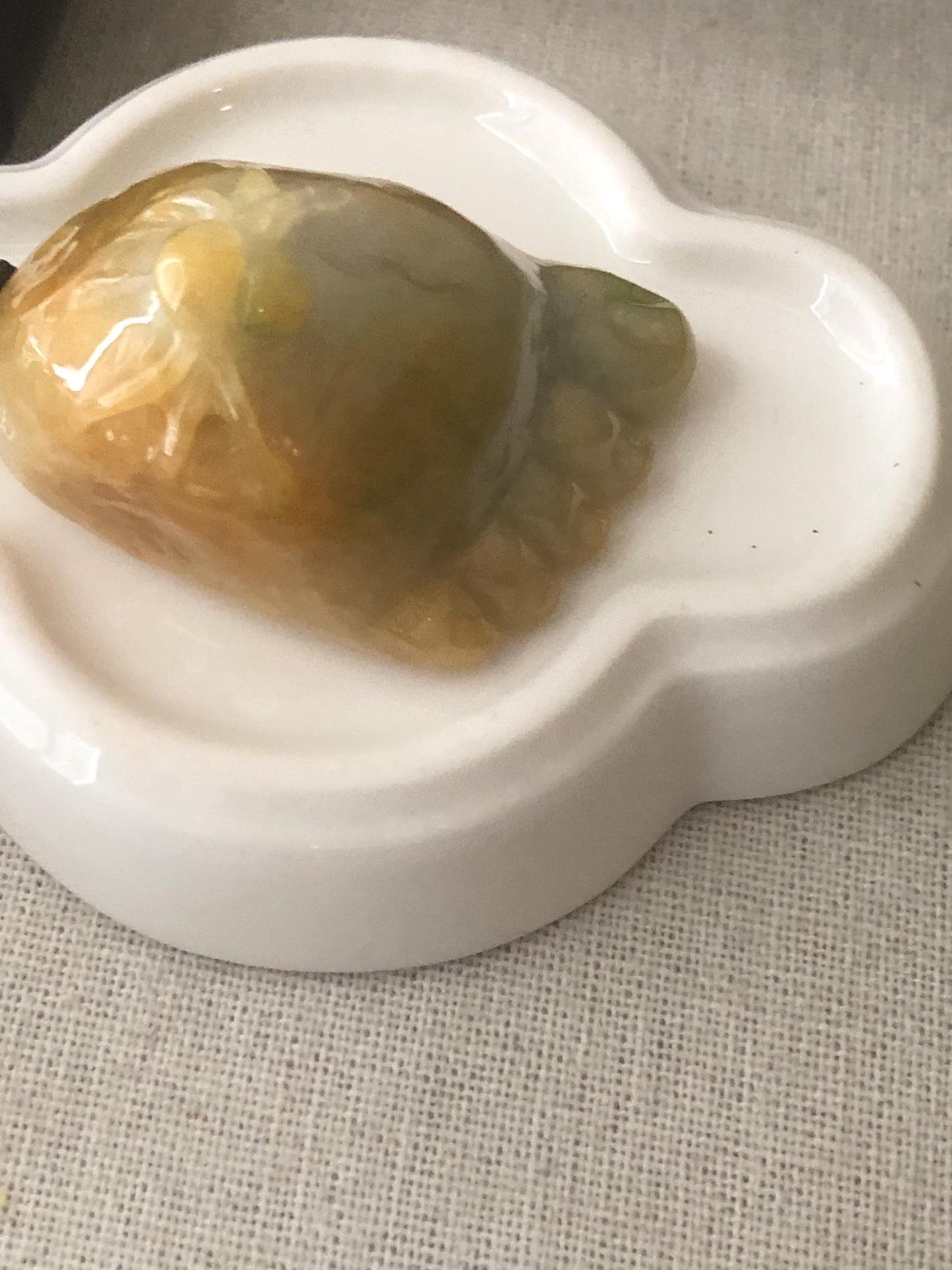 47.9 mm Yellow Green Jadeite Jade Carved Big Feet Spider Pendant