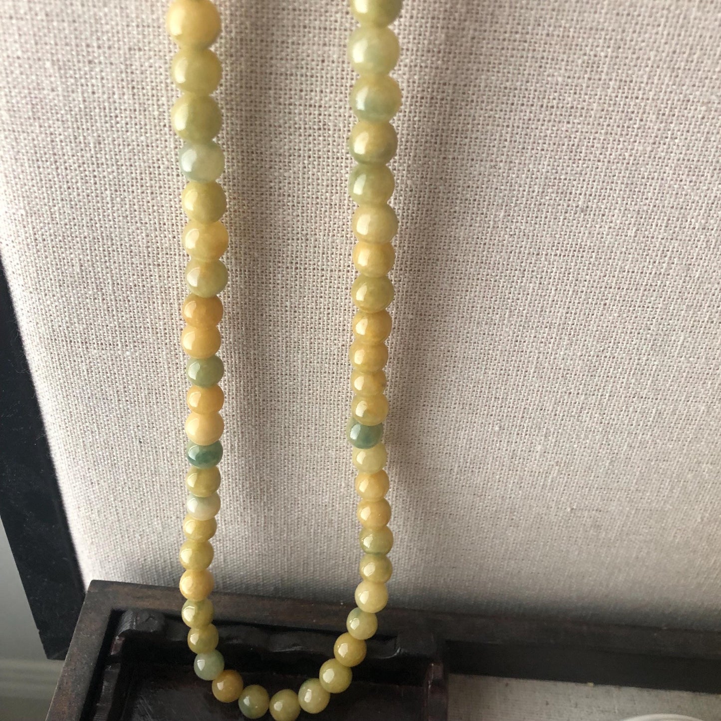 6mm Icy Glossy Green Yellow Jadeite Jade Bead Necklace Bracelet