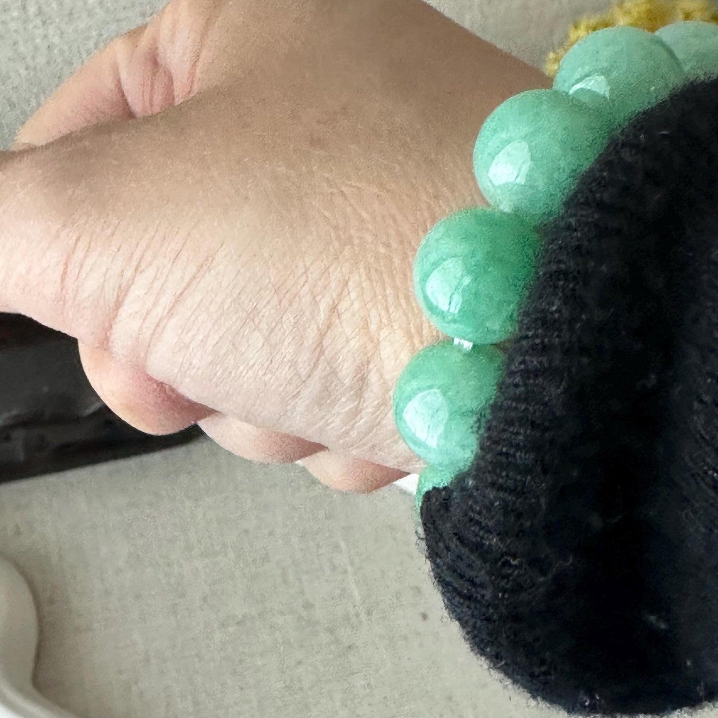 11.5mm Glossy Vibrant Green Jadeite Jade Bead Bracelet