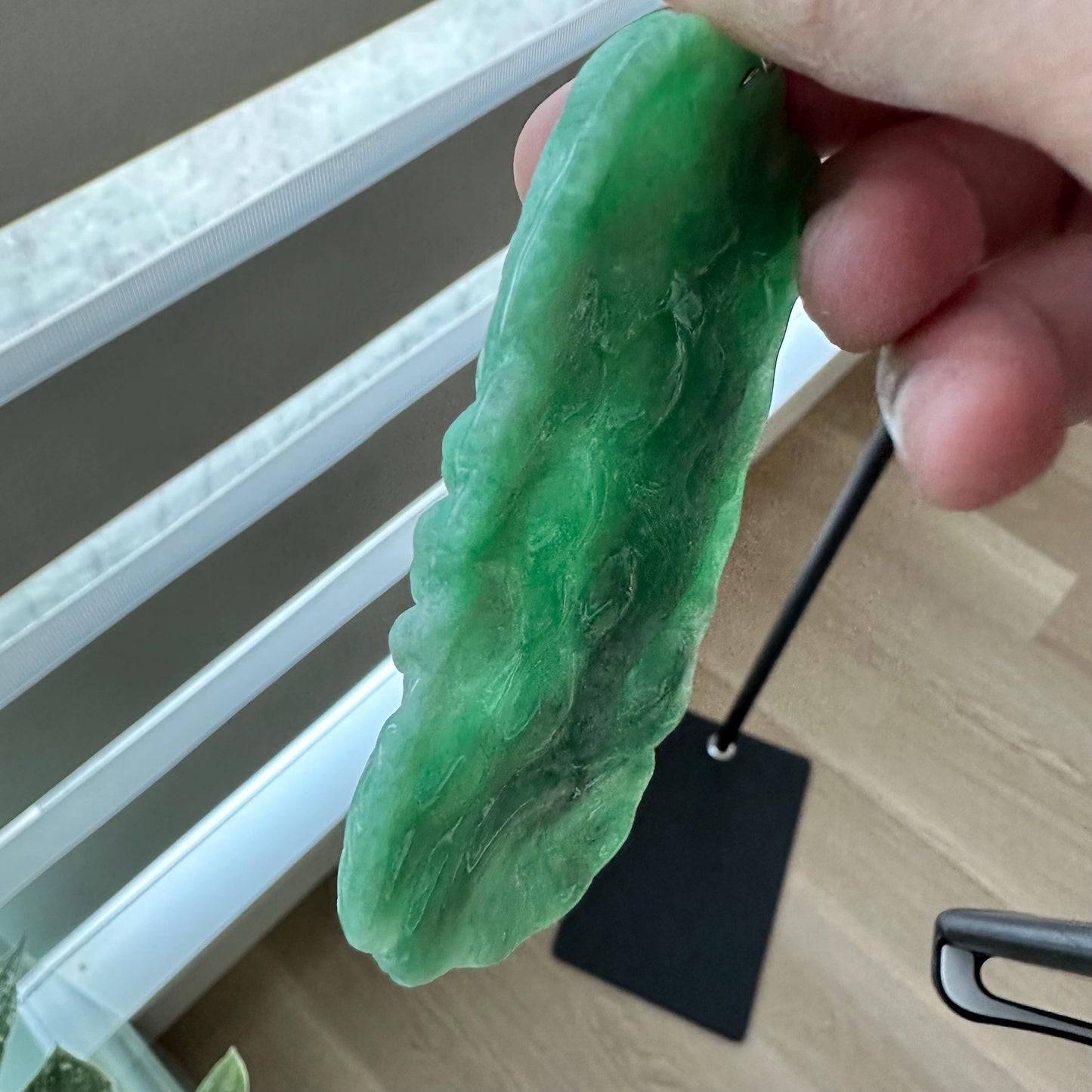 83mm Grade A Jade Jadeite Green carved dragon Pendant